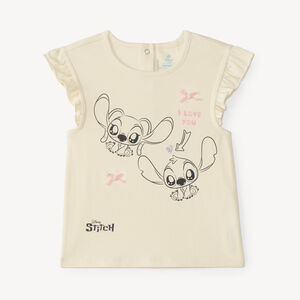 T-shirt manches courtes bébé fille Stitch et Angel Disney 