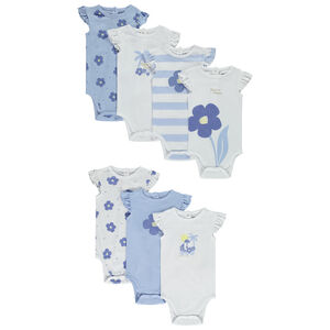 Lot de 7 bodies manches courtes motifs floraux pour bébé fille 