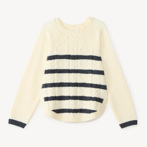 Pull fille en tricot torsadé 