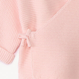 Brassière en tricot point mousse uni pour bébé fille 