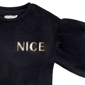 Sweat oversize en sherpa avec broderie dorée Nice pour fille 