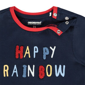 T-shirt manches courtes avec lettres en patch bouclette pour bébé garçon 