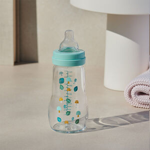 Biberon en verre 0/6 mois 260ml – tétine débit 2 