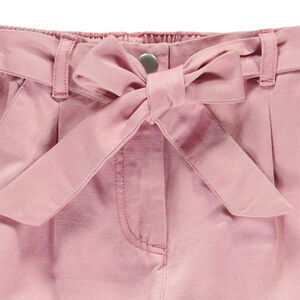 Pantalon cargo en twill uni avec ceinture fille 
