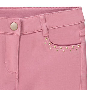 Jean slim uni avec strass pour fille 