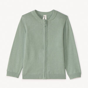 Gilet zippé en tricot uni pour bébé garçon 