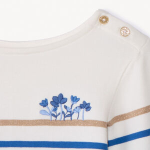 T-shirt manches longues marinière pour bébé fille 