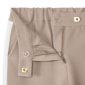 Pantalon droit uni à bandes latérales pour fille 