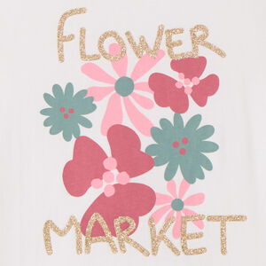 T-shirt manches courtes à print pailleté pour fille 