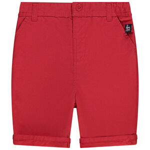 Bermuda uni avec étiquette tissée pour bébé garçon 