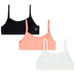 Lot de 3 brassières unies fille 