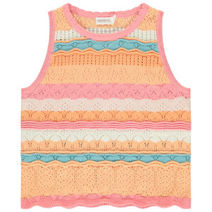 Débardeur en maille ajourée pour fille  