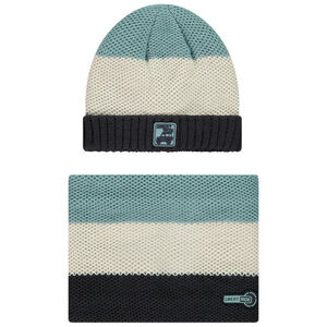 Ensemble bonnet + snood doublé en sherpa pour garçon  