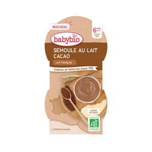 Lot de 2 bols de semoule au lait de cacao - 2 x 100 g 