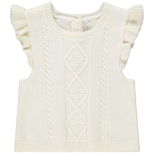 Pull sans manches en tricot torsadé pour bébé fille 