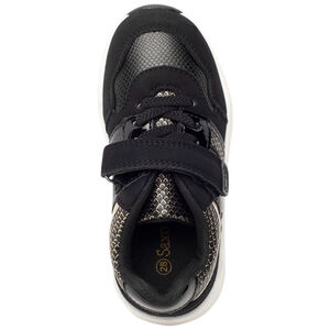 Baskets de sport avec empiècements dorés et serpent pour fille 