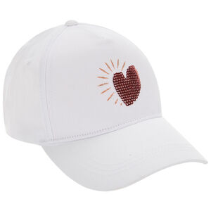 Casquette avec cœur en sequins et nœud pour fille 