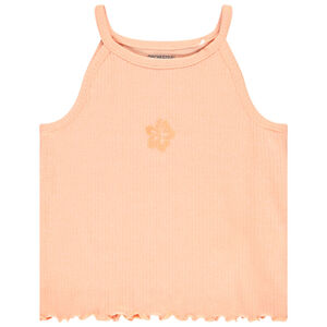 Débardeur court côtelé à broderie pour fille 