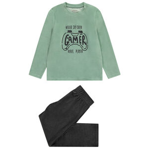 Set pyjama 2 pièces en velours print fantaisie pour garçon 
