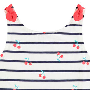 Débardeur en coton à rayures et cerises pour enfant fille 