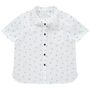 Chemise manches courtes imprimée bateaux all-over 