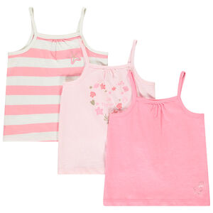 Lot de 3 débardeurs fantaisie à bretelles fines pour bébé fille 