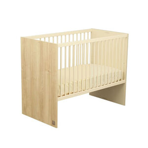 Lit bébé transformable 120 x 60 cm Mélinée aspect chêne sépia/crème 