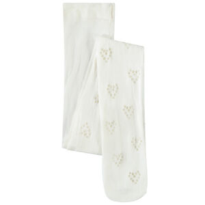 Paire de collants fins imprimé cœurs pailletés pour fille 