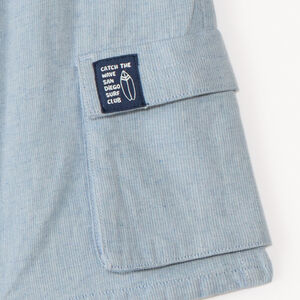 Short style cargo en toile unie pour garçon 