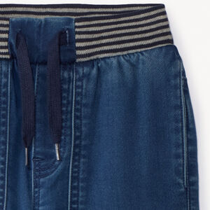 Jean droit avec taille élastiquée et rayée pour garçon 