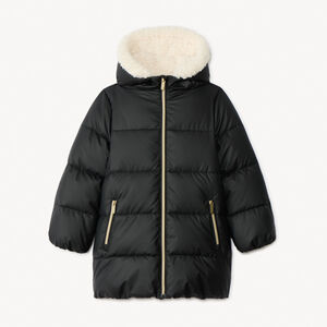 Doudoune en toile doublée avec fleur matelassée pour fille 