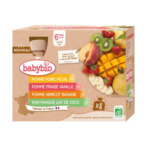 Pack de gourdes de fruits multiparfums 8 x 90 g 