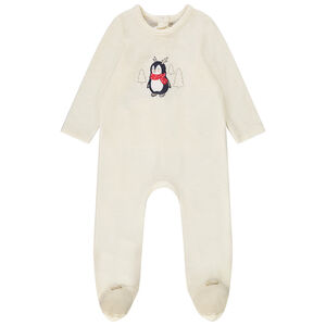 Dors-bien en velours print fantaisie pour bébé fille 