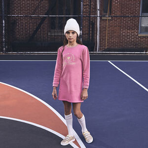 Robe manches longues en molleton print pailleté pour fille 