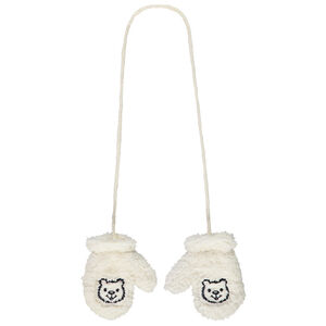 Moufles en sherpa broderie ourson pour bébé garçon 