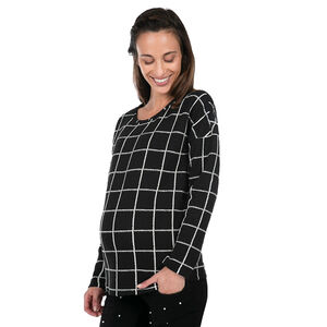 Sweat de grossesse en molleton fantaisie à carreaux  