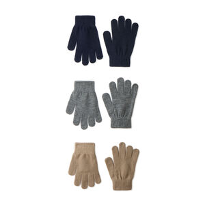 Lot de 3 paires de gants unies garçon 