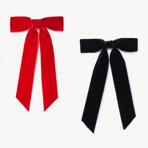 Lot de 2 barrettes nœuds en velours pour fille 