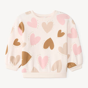 Sweat molleton oversize bébé fille imprimé fantaisie 