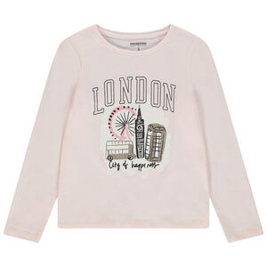 T-shirt manches longues print Capitale pour fille 