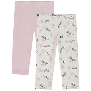 Lot de 2 leggings courts fantaisie pour fille 