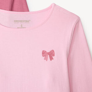 Lot de 5 t-shirts manches longues fille motifs fantaisie 