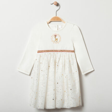 Robe De Fetes Bi Matiere A Motifs Dores Pour Bebe Fille Orchestra Fr