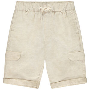 Bermuda en toile unie effet chiné pour garçon 