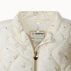 Doudoune sans manches imprimés cœurs pour bébé fille 