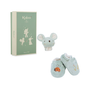 Coffret chaussons et bracelet sonores Souris verte  