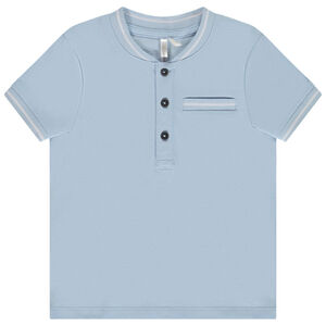 Polo manches courtes uni à col teddy pour bébé garçon 