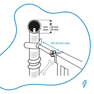 Lot de 2 embouts de fixation pour barrière de sécurité 