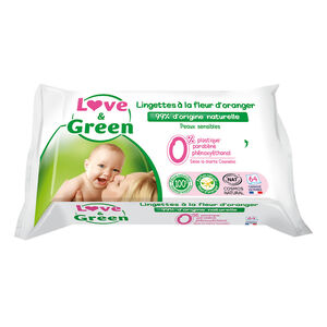 Lingettes hypoallergéniques à la Fleur d'Oranger x64 