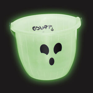 Seau à bonbons Fantôme transparent et fluorescent 